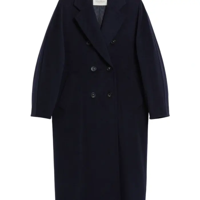 Dark Navy Oversized Double-Breasted Longline Coat