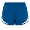 Teal Blue Dolphin Hem Athletic Shorts with White Trim