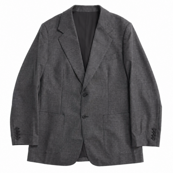 Heathered Charcoal Grey Relaxed Single-Breasted Blazer