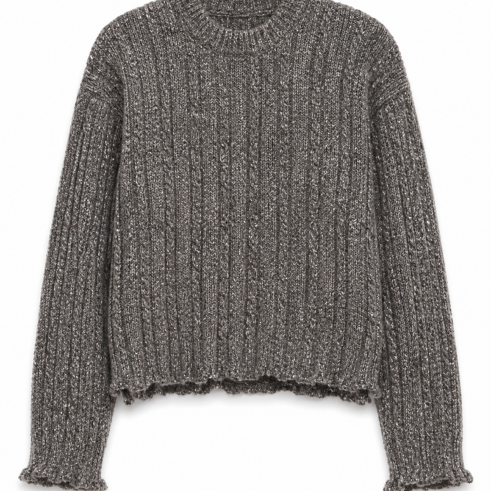 Heathered Grey Relaxed Knit Sweater