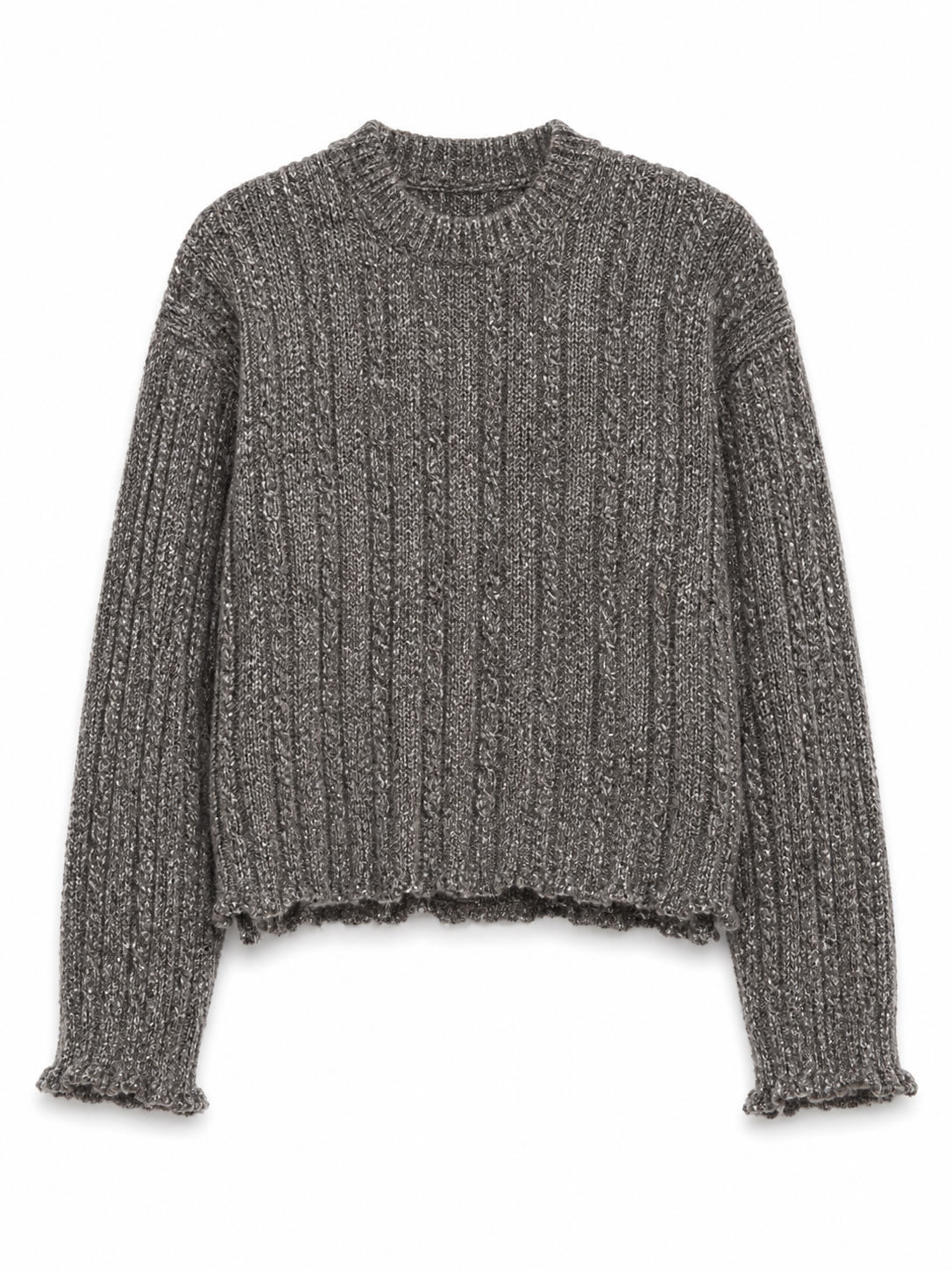 Heathered Grey Relaxed Knit Sweater