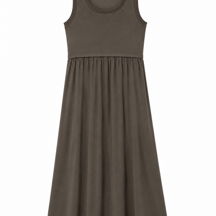 Dark Olive Sleeveless Maxi Dress