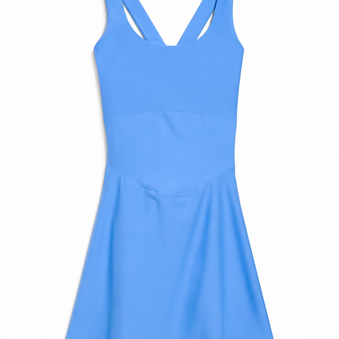 Light Blue Sleeveless Fit and Flare Dress