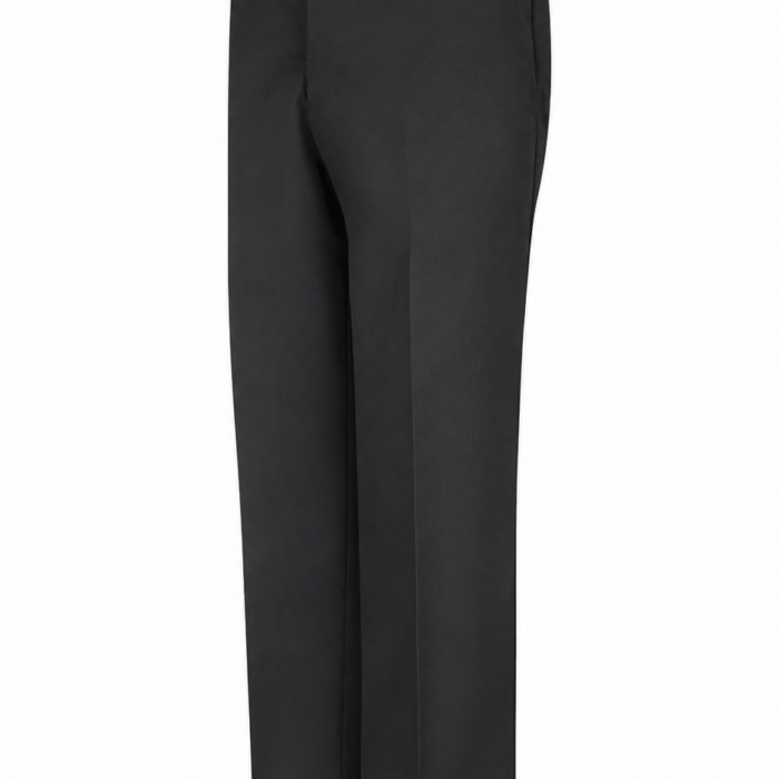 Black Straight-Leg Tailored Trousers with Pressed Creases